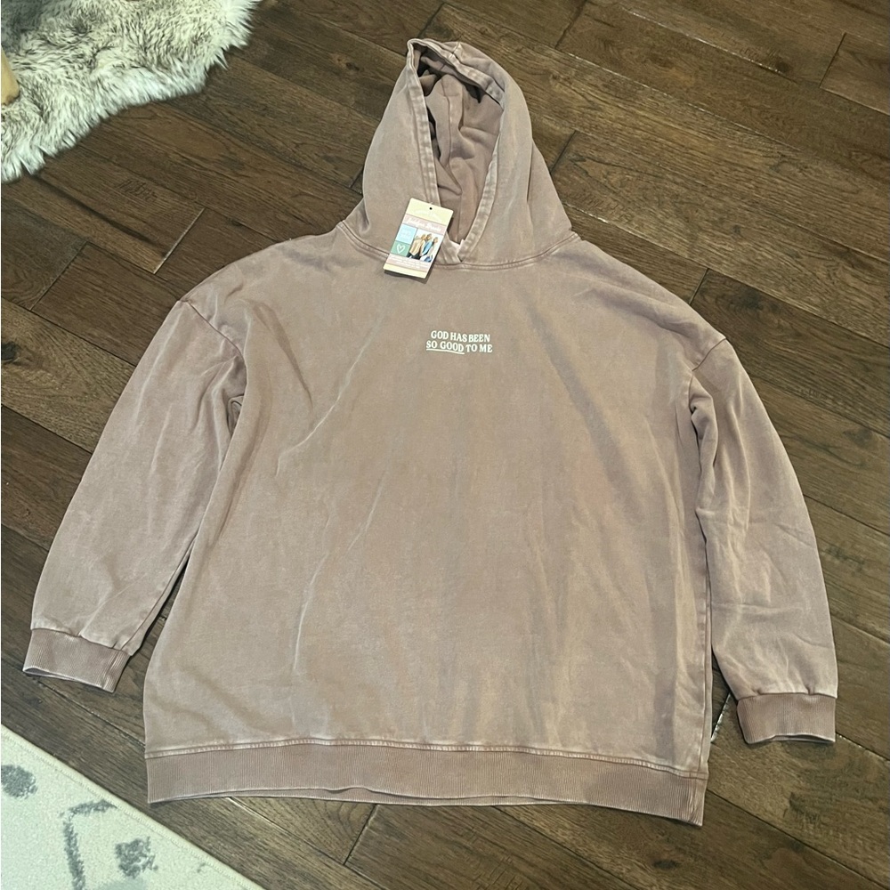 Jadelynn Brooke Spirit Lead Me (Mocha Acid Wash) Sweatshirt/hoodie Size Large
